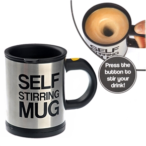 BuySKU68780 Creative 2 AAA Powered 350ML Stainless Steel Automatic Self-stirring Coffee Mug Cup