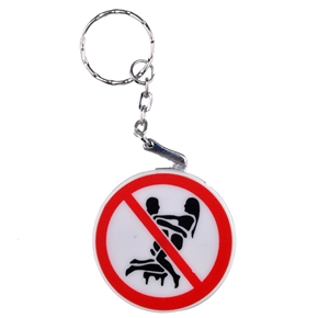 BuySKU68922 No Sex Sign Cigarette Lighter Butane Lighter with Keychain (White)