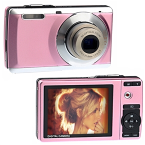 BuySKU69213 V300 2.7-inch TFT-LCD 5X Optical Zoom Anti-shake 15.0MP Digital Camera Camcorder with Face Detect /SD Card Slot (Pink)