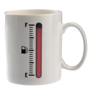 BuySKU69480 Unique Fuel Gauge Pattern Design Heat-sensitive Color-changing Mug Cup (White)