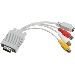 BuySKU23420 15 Pin VGA SVGA to S-Video 3 RCA TV AV Cable Adapter