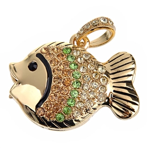 BuySKU60768 1G U Disk Fish Design USB Flash Memory Drive with Rhinestone