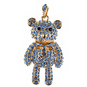 BuySKU60819 1GB U Disk Bear Shape USB Flash Memory Drive with Rhinestone (Blue)