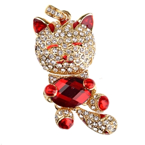 BuySKU60775 1GB U Disk Cat Design USB Flash Memory Drive with Rhinestone