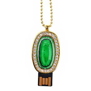 BuySKU60677 1GB U Disk Flash Memory Drive with Exquisite Green Stone