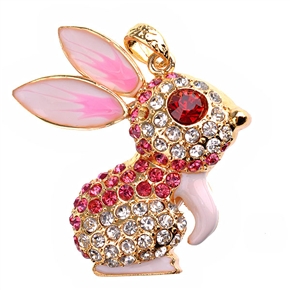 BuySKU60759 1GB U Disk Rabbit Shape USB Flash Memory Drive with Rhinestone