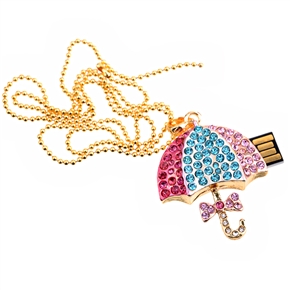 BuySKU60804 1GB U Disk Umbrella Design USB Flash Memory Drive with Rhinestone