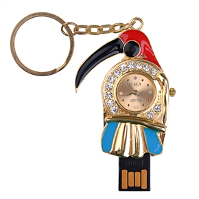 BuySKU60662 1GB U Disk Woodpecker Shape Flash Memory Drive with Clock