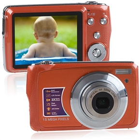 BuySKU61156 2.7" 15MP CMOS Sensor Digital Camera with 4X Optical & 3X Digital Zoom & SD Slot (Orange)