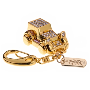 BuySKU60642 2GB Vintage Car U Disk USB Flash Memory Drive with Rhinestone (Golden)