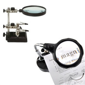 BuySKU61637 3.5X & 12X Working Magnifier with Steel Plate Base & LED Lamps