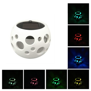 BuySKU65583 300mAh Solar /Battery Powered 7 Color LED Ceramic Lamp /Pen Container