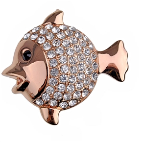 BuySKU60764 8G U Disk Goldfish Shape USB Flash Memory Drive with Rhinestone