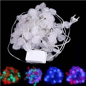 9.5m 80-LED 8 Lighting Modes 250V Heart Shaped Colorful LED String Light for Christmas Wedding Party Garden 