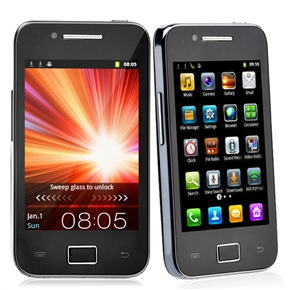 A5830 MTK6573 650MHZ Android 2.3 Dual SIM Quad Band 3.5-inch Capacitive Screen 3G Smart Phone with WiFi GPS TV (Black)