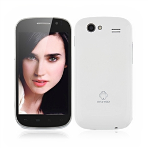 A800 Android 2.3 Dual SIM Quad Band 4.0-inch Capacitive Touchscreen Smart Phone with WiFi GPS TV Dual-camera (White) 