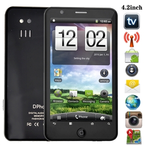 A8300 Android 2.3 Dual SIM Quad Band 4.2-inch Capacitive Touchscreen Smart Phone with WiFi TV GPS Dual-camera FM 
