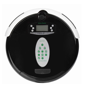 BuySKU64240 ABS and PC Remote Control 2.2 Inch LCD Rechargeable Smart Robotic Auto Vacuum Cleaner (Black)