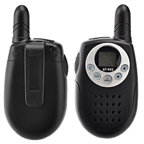 BuySKU66402 AT-808 409MHz 20 Channels Mini Wireless Radio Interphone with Earphone /Flashlight /Belt Clip (Black)