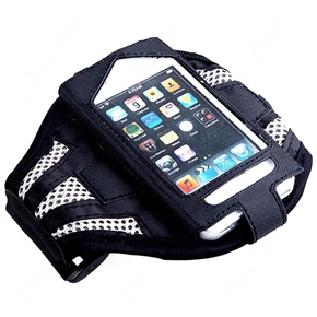 BuySKU66027 Adjustable Armband Holder Case with Transparent Faceplate for iPhone 4 iPhone 4S (Black & Grey)