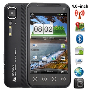 B2000 Android 2.3 Dual SIM Quad Band 4.0-inch Capacitive Touchscreen 3G Smart Phone with WiFi GPS Dual-camera (Black) 