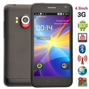 B79 Android 2.3 Dual SIM Quad Band 4.3-inch Capacitive Touchscreen 3G Smart Phone with WiFi GPS Dual-camera (Black) 