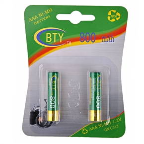 BuySKU62225 BTY 800mAh 1.2V AAA Rechargeable Ni-MH Battery (2 pcs/set)