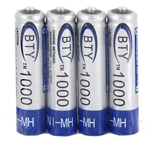 BuySKU66182 BTY AAA 1000mAh 1.2V Rechargeable Battery (4pcs/set)