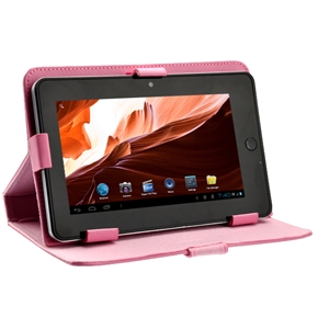 BuySKU64812 Durable PU Protective Case Cover Skin with Magnetic Closure for 7-inch Tablet PC (Pink)