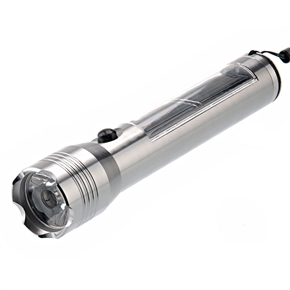 Durable Solar-powered Energy Saving Strong Light LED Flashlight Torch 
