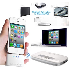 EXQUIS 2.4GHz Wireless AV Transmitter & Receiver Set for iPhone /iPad /iPod (White) 