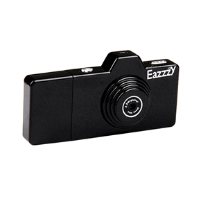 Eazzzy Mini Surveillance Digital Video Voice Recorder Camcorder with Motion Detector & Foldable Gimballed Base (Black)