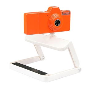 Eazzzy Mini Surveillance Digital Video Voice Recorder Camcorder with Motion Detector & Foldable Gimballed Base (Orange)