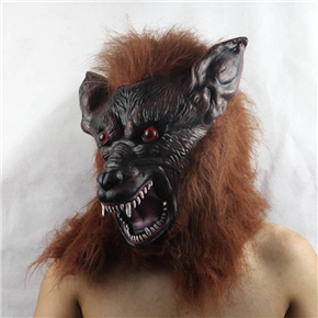 BuySKU61832 Eco-friendly Latex Wolf Head Mask for Balls Parties All Saints' Day Bear Bar Decoration (Brown)