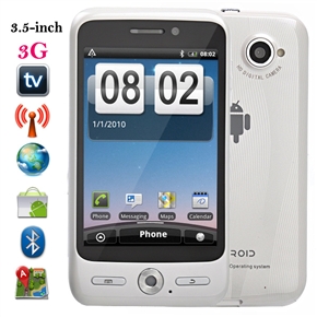 F610 Android 2.3 Dual SIM Quad Band 3.5-inch Capacitive Touchscreen 3G Smart Phone with WiFi GPS TV Dual-camera (White)