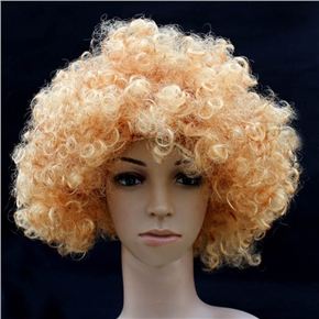 BuySKU61853 Fluffy Hair Cosplay Wig Hairpiece - Explosion Head (Golden Yellow)