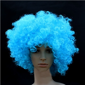 light blue afro wig