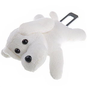 BuySKU59473 Fragrant Plush Cartoon White Dog Car Auto Seat Belt Buckle