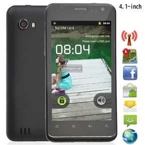 G690 Android 2.3 Dual SIM Quad Band 4.1-inch Capacitive Touchscreen 3G Smart Phone with WiFi GPS Dual-camera Bluetooth 