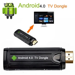 GV-15 Android 4.0 HD TCC8925 1GHz 512MB/4GB TV Dongle Box Card (Black)