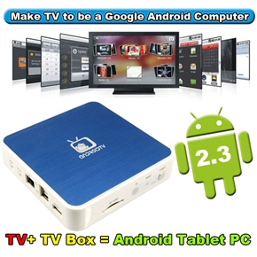 GV-2 Android 2.3 High Definition TV Box with 512MB/4GB Flash WiFi Ethernet 1080P Video Decoder (Blue) 
