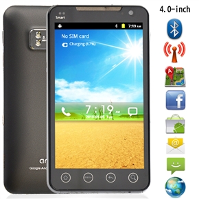H700 Android 2.3 Dual SIM Quad Band 4.3-inch Capacitive Touchscreen 3G Smart Phone with WiFi GPS Dual-camera (Black) 