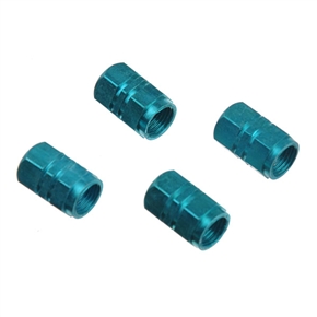 Hexagonal Alloy Car Tire Valve Cap 4-piece Set (Green)
