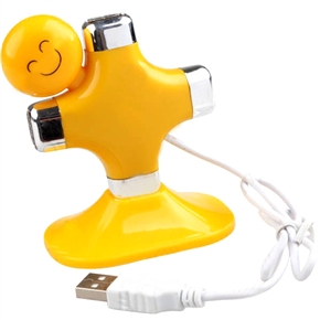 BuySKU54970 High Speed USB 2.0 4-Port Hub Adapter with Smile Doll Shape