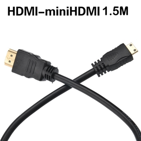 BuySKU64311 High-performance 1.5m Mini HDMI Male to Standard HDMI Male Cable (Black)