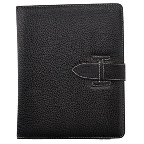 High-quality Lichee Pattern Leather Sheath Case for The new iPad (Black)