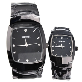 BuySKU58544 Hot Sale Fashion Black Wrist Watches for Lovers