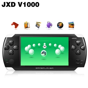 JXD V1000 4.3" TFT-LCD 4G Multifunctional Game Console with Multimedia Player/3MP Camera/AV-Out/TF Slot (Black)