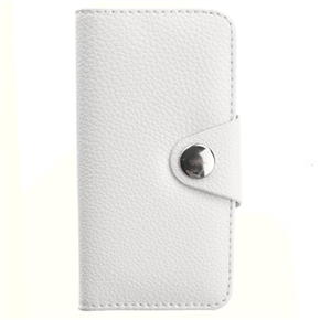 BuySKU67894 Left-right Open Style Litchi Texture PU Protective Case with Card Holders & Inner Hard Back Case for iPhone 5 (White)