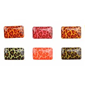 BuySKU66768 Leopard Pattern Button Sticker for Samsung Touchscreen Cellphone (6 pieces)